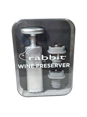 Rabbit Wine Preserver Set Silver